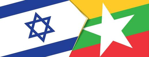 Israel und Myanmar Flaggen, zwei Vektor Flaggen.