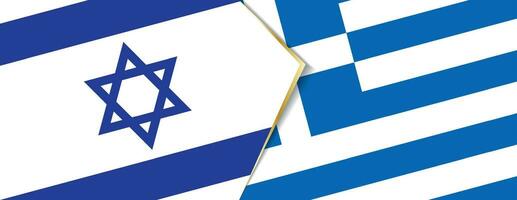 Israel und Griechenland Flaggen, zwei Vektor Flaggen.