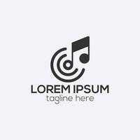 musik notera eller element logotyp design isolerat vektor mall illustration