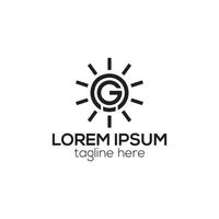 kreativ första brev minimalistisk g Glödlampa logotyp, lampa logotyp ikon design vektor mall element