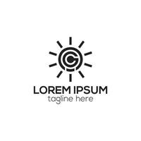 kreativ första brev minimalistisk g Glödlampa logotyp, lampa logotyp ikon design vektor mall element