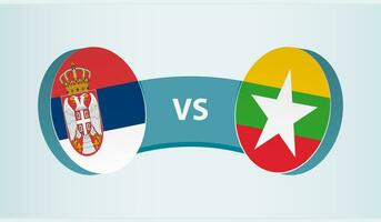 Serbien gegen Myanmar, Mannschaft Sport Wettbewerb Konzept. vektor