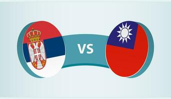 Serbien gegen Taiwan, Mannschaft Sport Wettbewerb Konzept. vektor