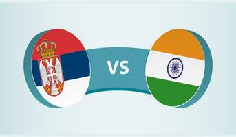 Serbien gegen Indien, Mannschaft Sport Wettbewerb Konzept. vektor