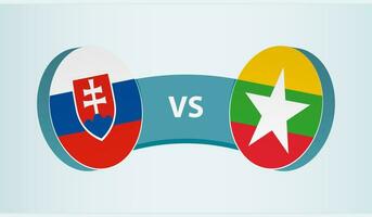 slovakia mot Myanmar, team sporter konkurrens begrepp. vektor