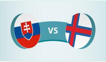 Slowakei gegen Färöer Inseln, Mannschaft Sport Wettbewerb Konzept. vektor