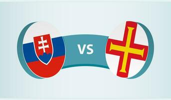 Slowakei gegen Guernsey, Mannschaft Sport Wettbewerb Konzept. vektor