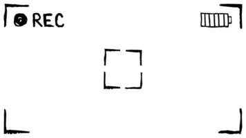 Hand gezeichnet skizzieren Stil Kamera rec Schnittstelle vektor