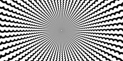 svart och vit hypnotisk bakgrund med lockigt rader. vektor illustration.