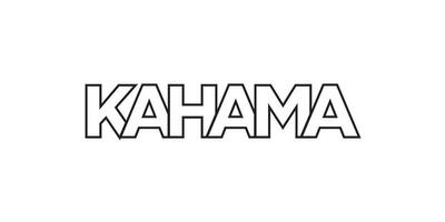 kahama i de tanzania emblem. de design funktioner en geometrisk stil, vektor illustration med djärv typografi i en modern font. de grafisk slogan text.