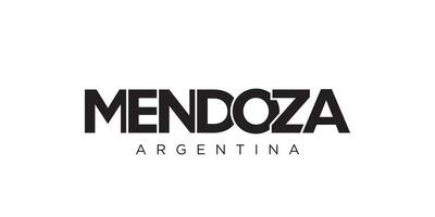 Mendoza im das Argentinien Emblem. das Design Eigenschaften ein geometrisch Stil, Vektor Illustration mit Fett gedruckt Typografie im ein modern Schriftart. das Grafik Slogan Beschriftung.