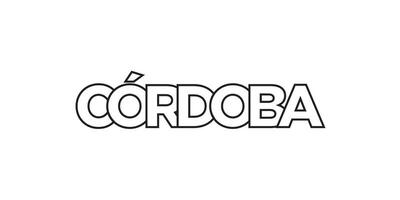 cordoba i de argentina emblem. de design funktioner en geometrisk stil, vektor illustration med djärv typografi i en modern font. de grafisk slogan text.