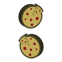 Pizza illustriert auf weißem Hintergrund vektor