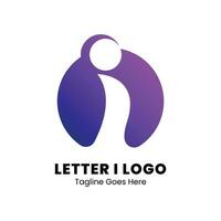 ich Brief Logo Design Kunst und Illustration lila Gradient vektor