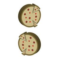 pizza illustrerad på vit bakgrund vektor