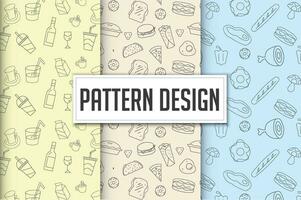 Essen Muster bündeln Design kostenlos Vektor