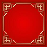 gyllene orientalisk ram på röd bakgrund. - vektor. vektor