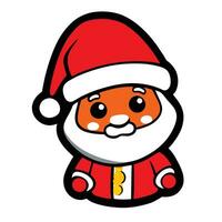 ein Karikatur Santa claus Charakter mit ein rot Hut und ein rot Nase vektor