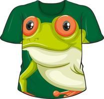 Vorderseite des T-Shirts mit Froschmuster vektor