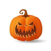 halloween skrämmande apelsin pumpa semester tecknad koncept vektor