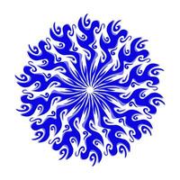 Blau Stammes- Mandala Symbol mit Schatten. perfekt zum Logos, Symbole, Artikel, Tätowierungen, Aufkleber, Poster, Banner, Kleidung, Hüte vektor