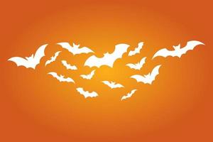 enkel illustration av vit fladdermus siluett för halloween dag vektor