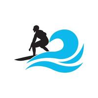surfing logotyp ikon design vektor illustration.