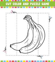 skära Färg utbildning kalkylblad spel för barn Färg aktivitet pussel för barn vektor