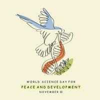 värld vetenskap dag för fred och utveckling affisch. vektor