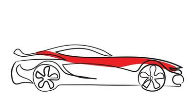 modern und minimalistisch Zeichnung von rot modern Automobil vektor
