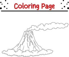 vulkan ö utbrott med lava färg sida vektor