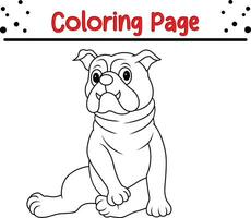süß Bulldogge Färbung Seite zum Kinder vektor