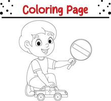 wenig Junge Färbung Buchseite. Färbung Buch Seite zum Kinder vektor