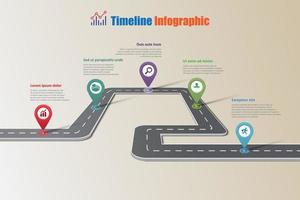 Business-Roadmap-Timeline-Infografik, Vektorillustration vektor