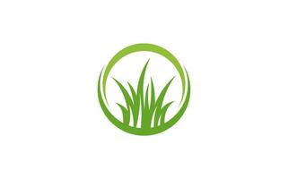 Gras Rasen Pflege Logo Design vektor