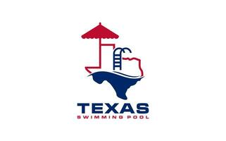 Texas Schwimmen Schwimmbad Logo Vorlage vektor