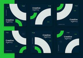 kreativ företags- social media posta mall, unik form och mönster företag posta design, färgrik fyrkant uppkopplad vektor design