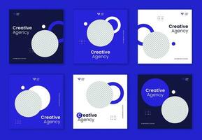 kreativ företags- social media posta mall, unik form och mönster företag posta design, färgrik fyrkant uppkopplad vektor design