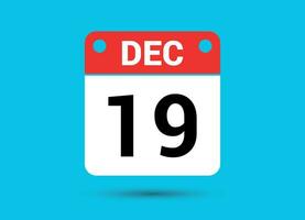 Dezember 19 Kalender Datum eben Symbol Tag 19 Vektor Illustration