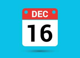 Dezember 16 Kalender Datum eben Symbol Tag 16 Vektor Illustration