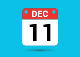 Dezember 11 Kalender Datum eben Symbol Tag 11 Vektor Illustration