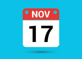 November 17 Kalender Datum eben Symbol Tag 17 Vektor Illustration