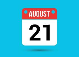 August 21 Kalender Datum eben Symbol Tag 21 Vektor Illustration