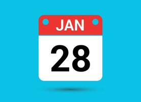 Januar 28 Kalender Datum eben Symbol Tag 28 Vektor Illustration