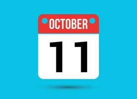 Oktober 11 Kalender Datum eben Symbol Tag 11 Vektor Illustration