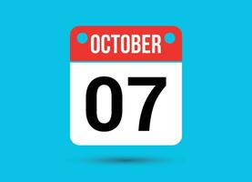 Oktober 7 Kalender Datum eben Symbol Tag 7 Vektor Illustration