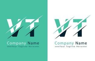 vt brev logotyp design mall. vektor logotyp illustration