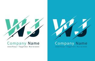 W J Brief Logo Design Konzept. Vektor Logo Illustration