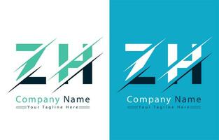 zh Brief Logo Design Konzept. Vektor Logo Illustration