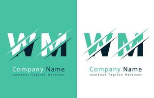 wm Brief Logo Design Vorlage. Vektor Logo Illustration